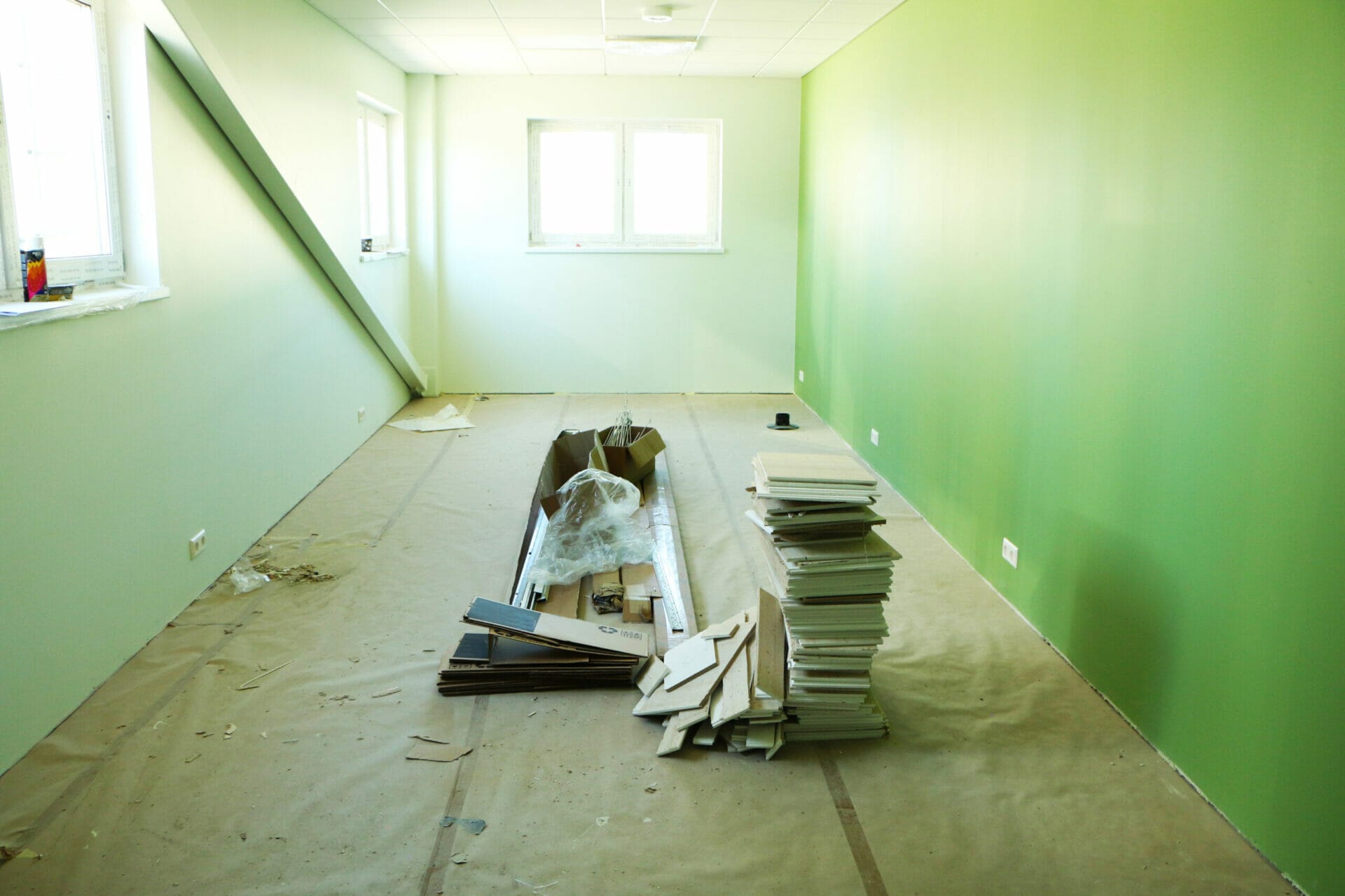 A home being remodeled.